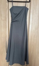 New ZARA GATHERED ZW COLLECTION DRESS Khaki Wool Blend Size M RRP £89.99