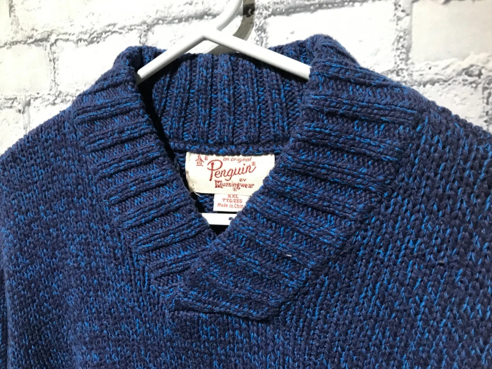 Suéter Penguin, XXL, Azul Marino Tejido Manga Larga, 60% Algodón, Pullover Foto 4 de 4