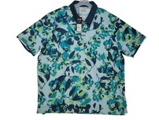 ADIDAS Golf Polo Shirt Men 2XL Green Floral Performance Wicking ClimaChill NWT