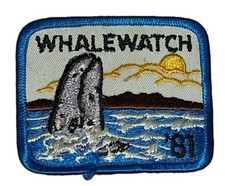 Whale Watch '81 1981 Whale Embroidered Patch Badge
