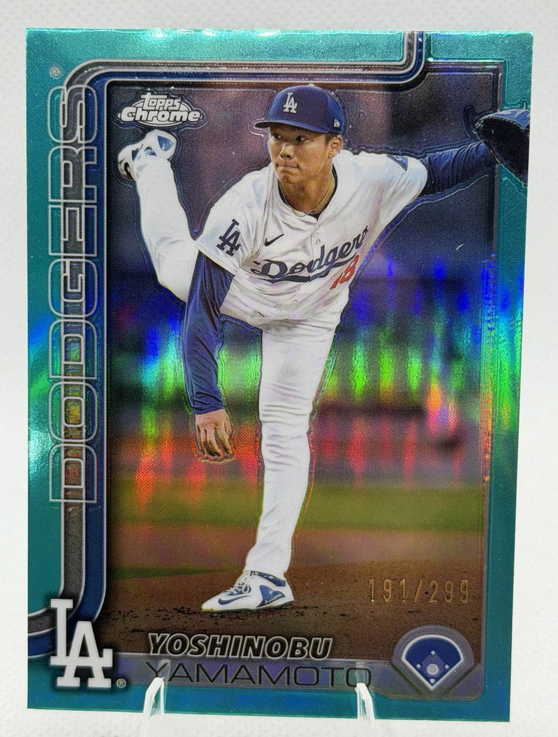 2025 Topps Chrome MLB - Teal /299 - #179 Yoshinobu Yamamoto - LA Dodgers