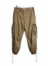 DEADSTOCK UFO 90s Y2K Vintage Parachute Cargo Pants khaki Wide Flare Tech Rave