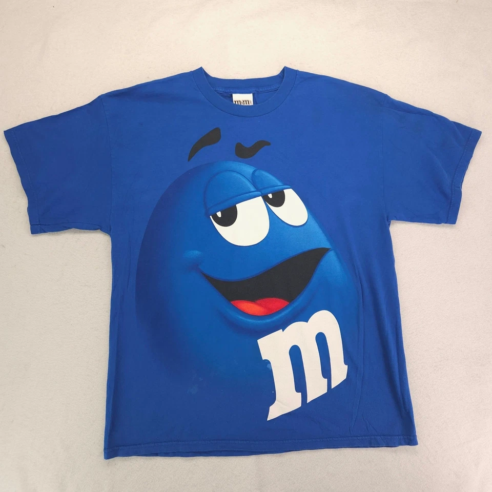 Camiseta M&Ms Gráfica Informal Manga Corta Cuello Redondo Para Hombre Talla Extra Grande XL Azul Foto 2 de 4