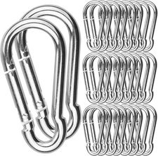 30Pack Spring Snap Hook, 2-3/8Inch Zinc-Galvanized Steel Carabiner Clips, 260Lbs
