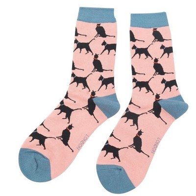 Miss Sparrow Bambus Glückskatzen Socken Altrosa