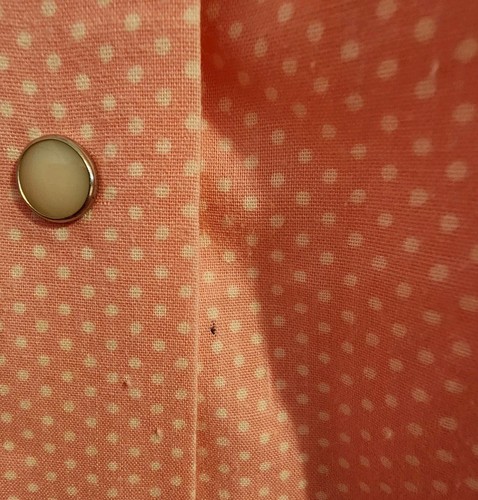 Vtg Zip Snap Wrap Pink w White Polka Dots House Dress Anthropomorphic Pockets - Picture 6 of 7