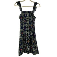 Agua Benedita X Target Blue Ruffled Ditsy Floral Mini Dress XXS Tiered Boho