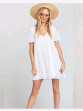 Show Me Your Mumu White Chiffon Kylie Mini Dress Sz S Coastal Beach Fairycore
