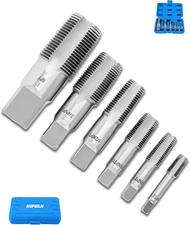 1/8", 1/4", 3/8", 1/2", 3/4", 1" NPT Tap Set, Gcr15 Threading Plumbing Tap Set f