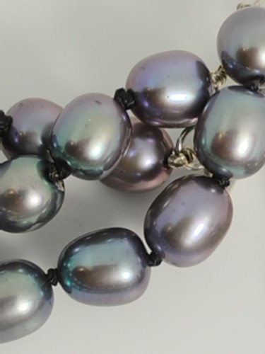 NF Peacock Triple Strand Bead Knotted Bracelet 7.5 - Picture 9 of 9
