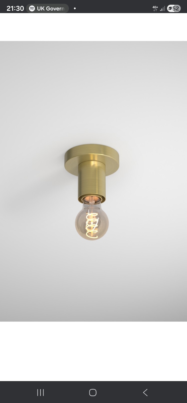 Brushed Antique Brass Ceiling Light Fitting for Industrial Style Light Bulbs ...