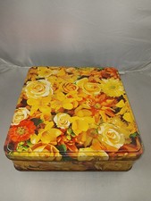 MCM Elkes Biscuit Tin - 70's Yellow Floral