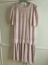 Ladies Lovely Vintage pink floral DEBENHAMS Dress.  UK size 18 LARGE