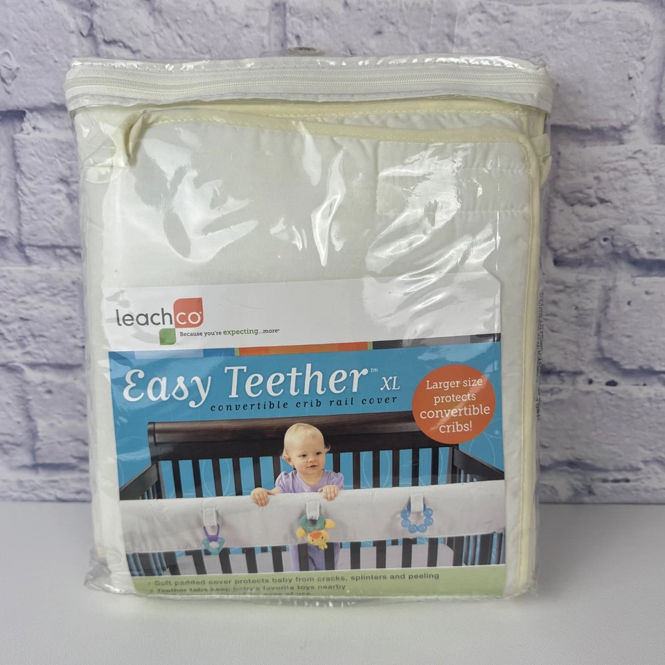 Leachco  Easy Teether Convertible Crib Rail Cover Cream XL 50.25"x17.5" NOS 2012 - Image 3 of 4