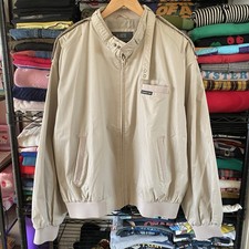Vintage Members Only Nylon Bomber Jacket Tan 1990s