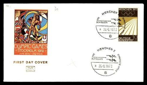 Mayfairstamps Germany FDC 1972 Olympics Athlete Ribbon First Day Cover aaw_92071