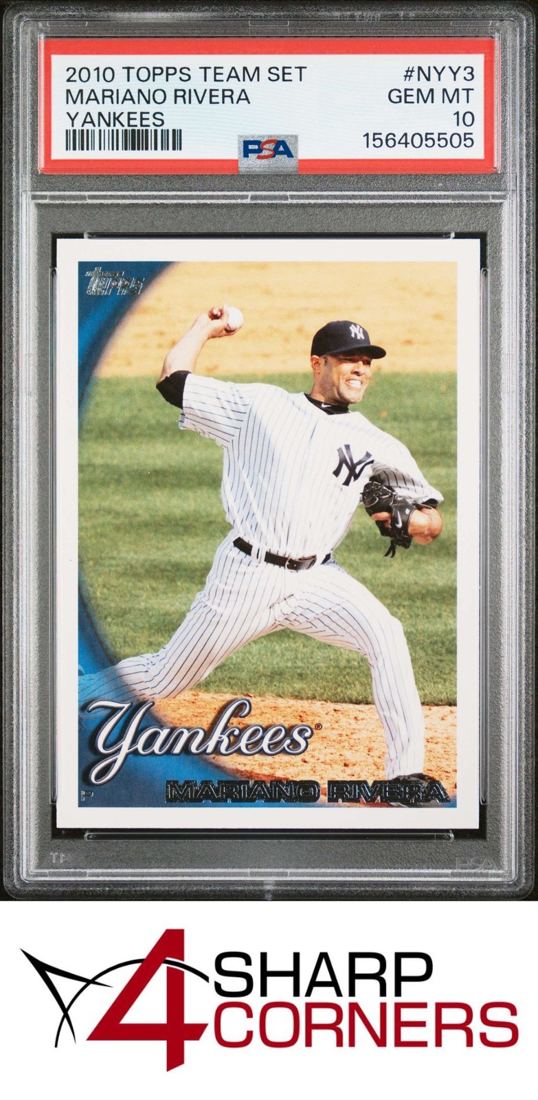 2010 TOPPS TEAM SET YANKEES #NYY3 MARIANO RIVERA HOF PSA 10