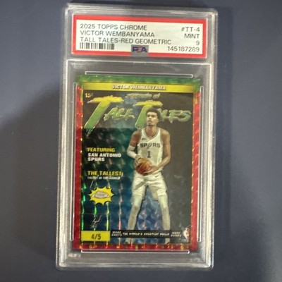 2025-26 Topps Chrome Tall Tales Red geometric Victor Wembanyama /5 PSA 9 MINT