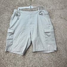 VTG Nike Cargo Shorts Mens Large Gray Flap Pocket Ripstop Utility Drawstring Y2k