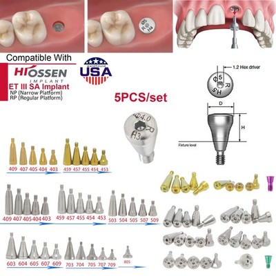 5Pcs Dental Implant Healing Abutment Cap for Hiossen ET Osstem TS Mini Regular