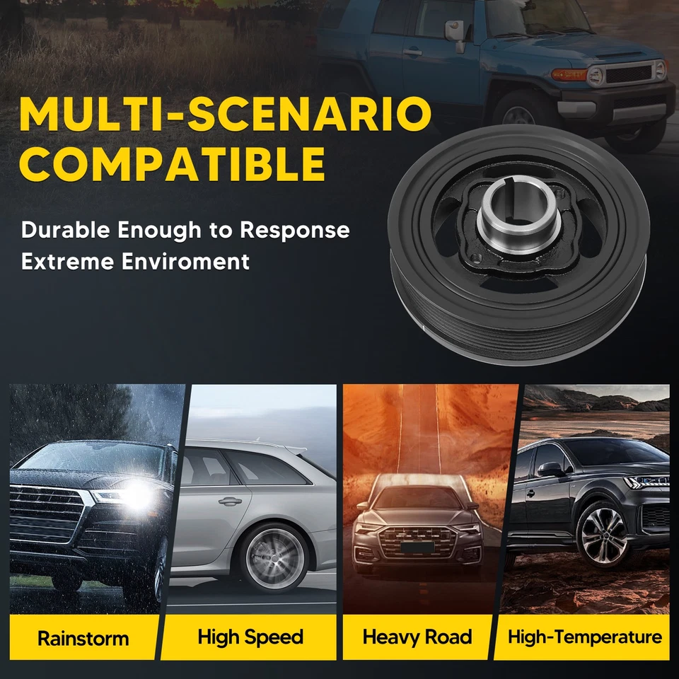 Engine Harmonic Balancer for Toyota 4Runner Tacoma Tundra Lexus GS300 IS250 New - Image 2 of 4