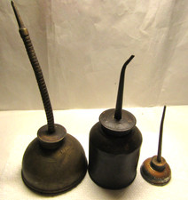 Lot of 3 Vintage Small Thumb Pump Oiler Oil C...