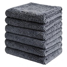 6 Pack Microfiber Wash Cloth, 12x12 Inch Highly Absorbent and Soft Feel Finge...