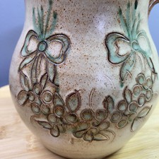 Vintage Rustic Pottery Pitcher Vase Brown Tan Earth Tones Rustic Home Interiors