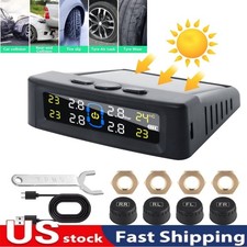 Solar Tpms Lcd Tire Pressure Monitor System 4 External Sensors For Car Rv Truck Solar Tpms Lcd Tire Pressure Monitor System 4 External Sensors For Car Rv Truck