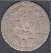 1866 S - 25 Pennia - Finlande