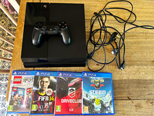 Sony PS4 PlayStation 4 500GB Black w/ DualShock controller, all cables & 4 Games