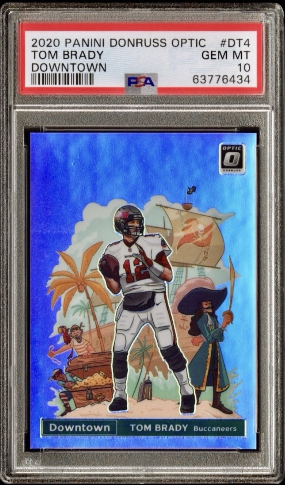 Tom Brady #DT-4 Football Cards 2020 Panini Donruss Optic Downtown trading card — raw and PSA graded price guide