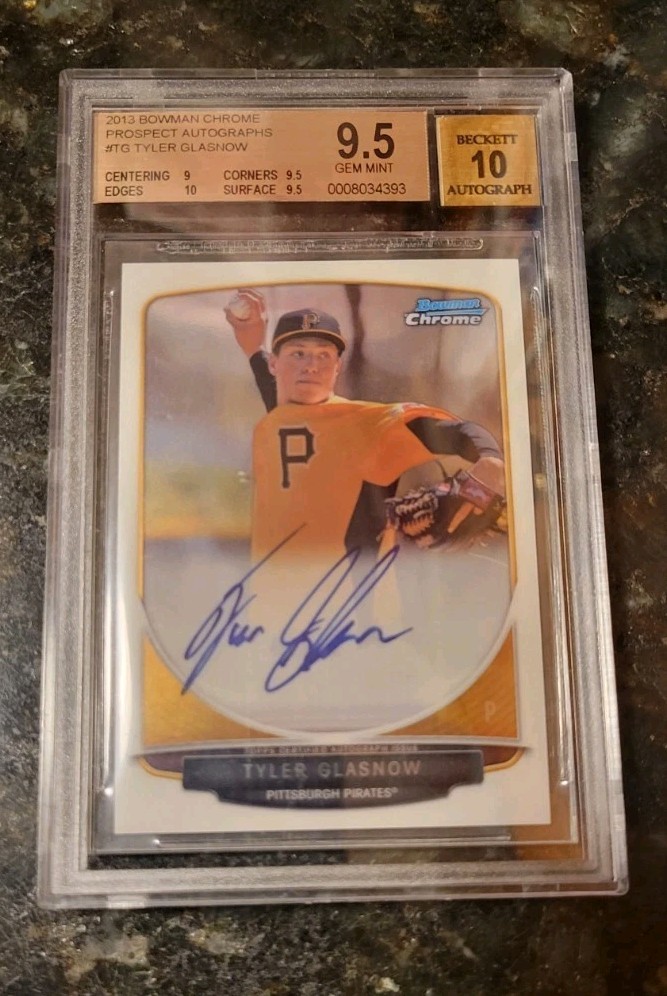 2013 Bowman Chrome BGS 9.5 GEM MINT RC Tyler Glasnow Auto 10 Rookie Huge Subs LA
