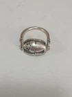 Cool Vintage Sterling Silver Egyptian Scarab Beetle & Hieroglyphics Swivel Ring
