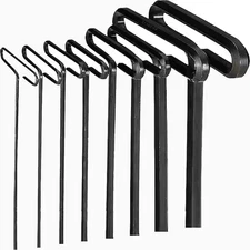 Std Grip Hex T-Key Allen Wrench - 8-Pieces Set Metric MM Sizes 2-10 (9 In. Shaft