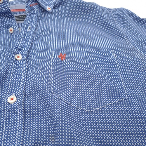 Marc O'Polo Men Shirt Blue Cotton Linen Fn9 Size M - Picture 5 of 7