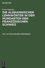 Ernst Tappolet Etymologisches Wörterbuch (Ha...