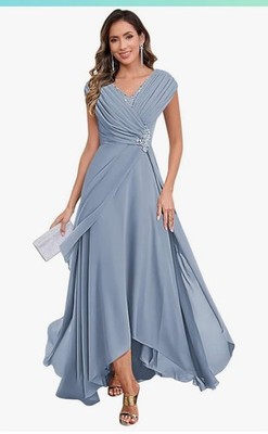 Birdy Grey Bridesmaid Dress Size 4, Dusty Blue, Formal Chiffon | eBay
