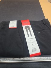 Calvin Klein Men's Slim Fit Stretch Flat Front Dress Pant Black 34X30