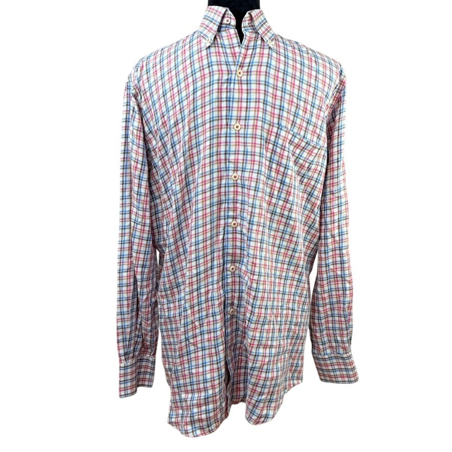 Peter Millar multicolor checkered plaid button do… - image 1