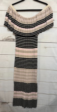 Free People Size MED Off The Shoulder Stripped Sweater Dress