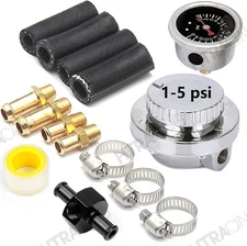 1-5 PSI Fuel Pressure Regulator with Gauge Adjustable Manual Universal for