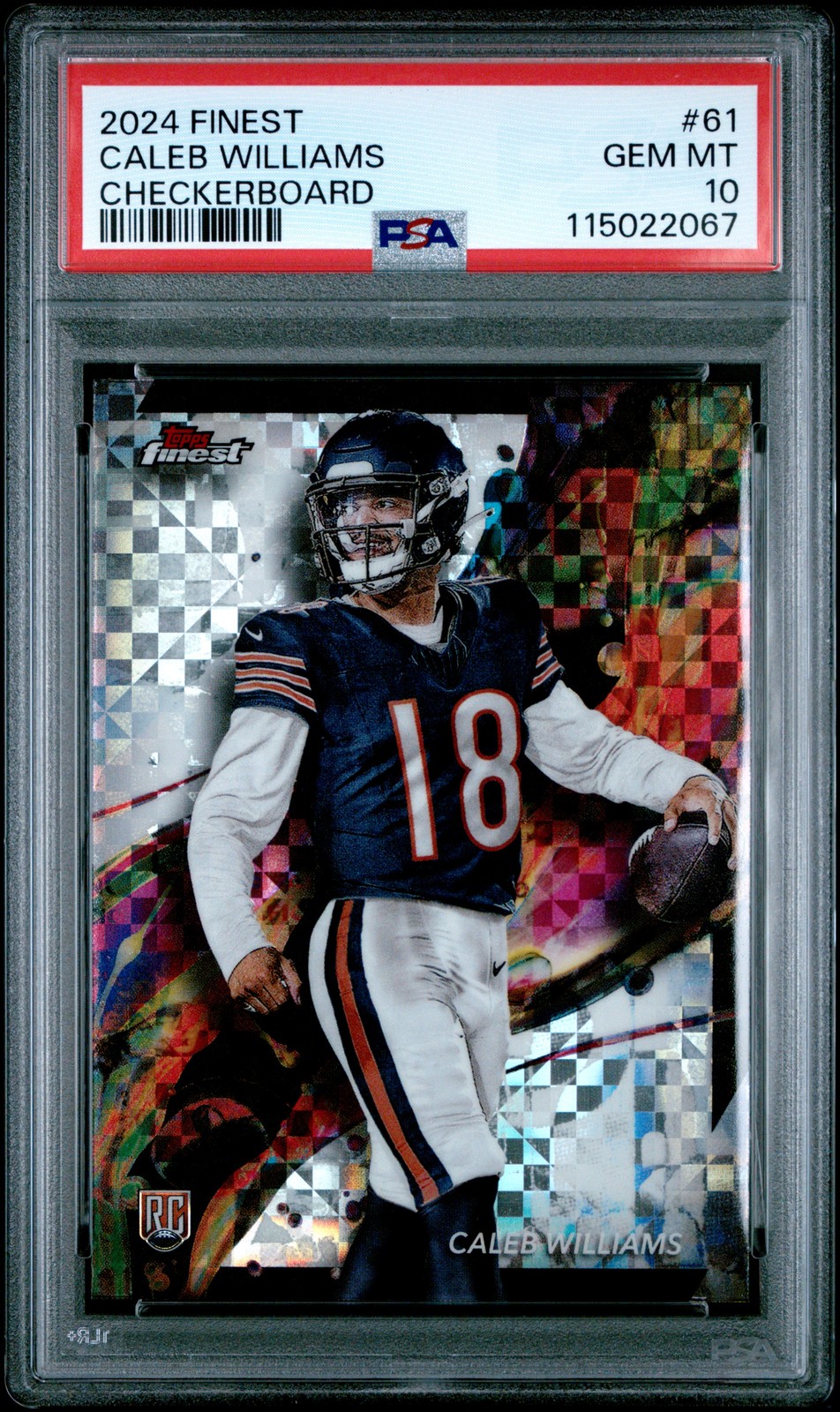2024 TOPPS FINEST CHECKERBOARD #61 CALEB WILLIAMS ROOKIE RC PSA 10