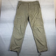 Carhartt Regular Cargo Pant Mens 34x32 Olive Green Drawstring Cuffs Workwear