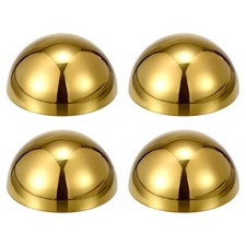 4pcs 0.6" Stainless Steel Hollow Mirror Polished Hemisphere Ball, Golden