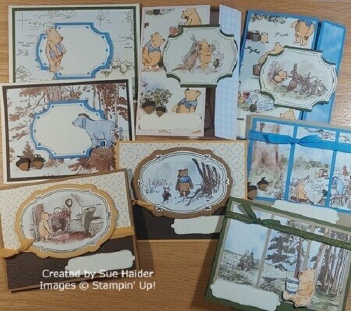 Card Kit Silly Old Bear (Winnie Pooh) Stampin Up 8 Cards