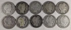 LOT OF 10 BARBER HALF DOLLAR COINS 90% SILVER $5 FACE VALUE #56