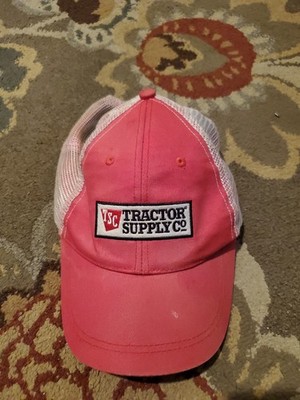 Tractor Supply Co Red White Adjustable Strap Hat Cap WORN