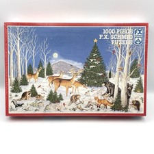 Vintage 1991 FX Schmid Woodland Christmas 1000 Piece Puzzle New Sealed