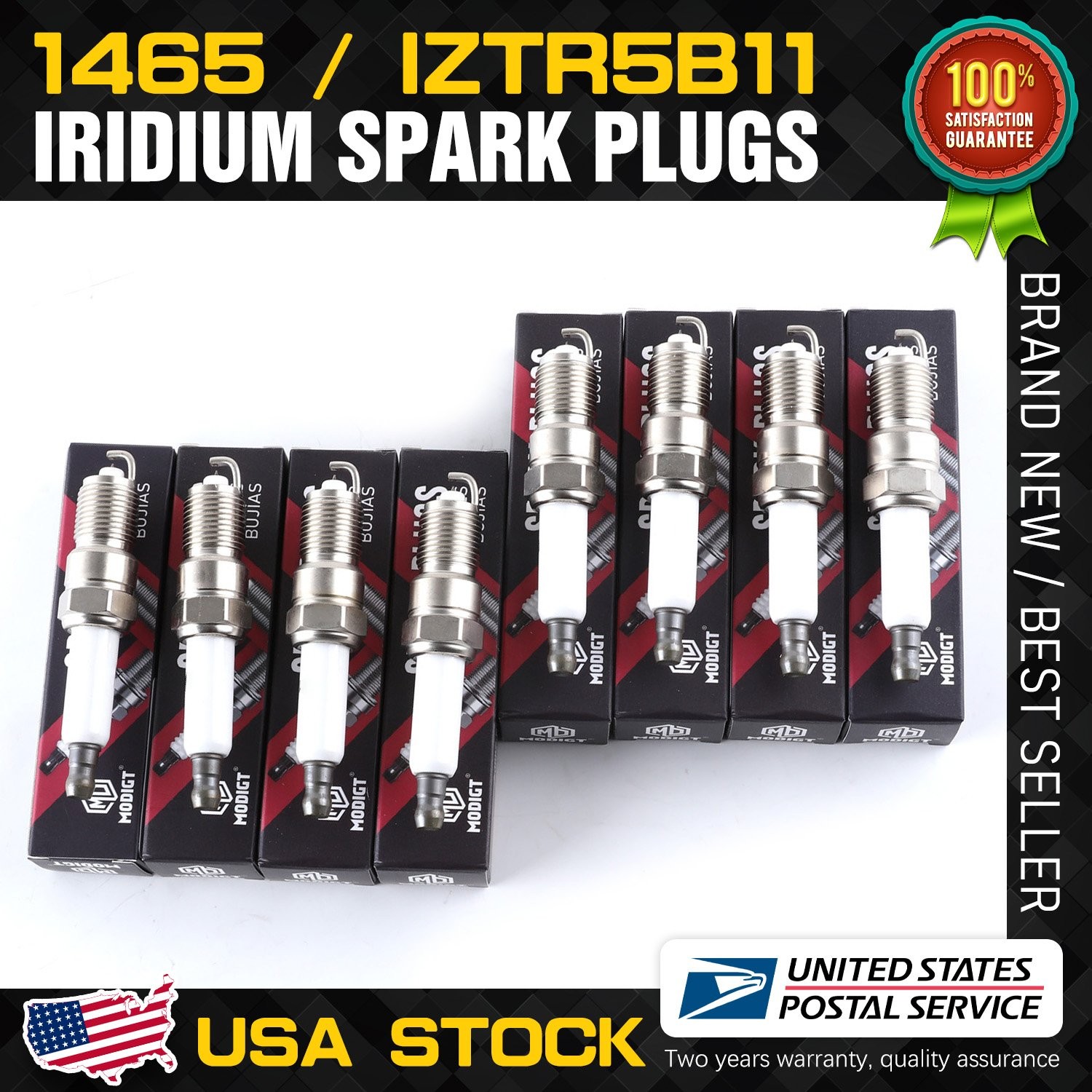 8Pcs Double Iridium IZTR5B11 Spark Plugs # 1465 Fits For NGK Hummer Isuzu OEM
